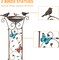 Bird Bath with Trellis Outdoor, Antique Garden Iron Trellis with Decorative Butterflies Detachable Bird Bowl Metal Potted Plants Support for Climbing Flowers 7.3"W x 40"H
